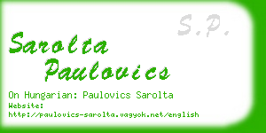 sarolta paulovics business card